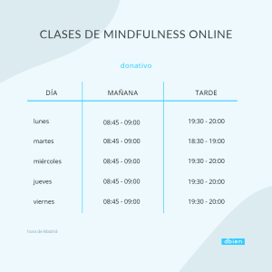 Horario clases mindfulness online